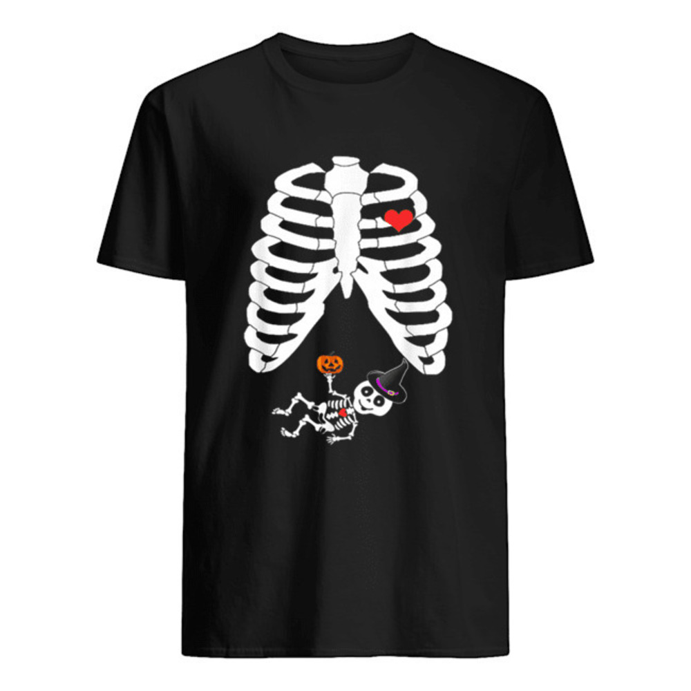 Halloween Skeleton Pregnancy Heart Baby Girl Xray Shirt